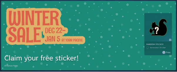 Free Sticker on Steam during winter sale