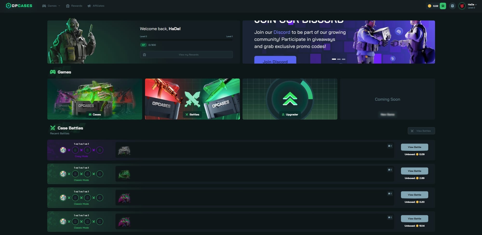 OPCases Free 5 Cases Promo Code